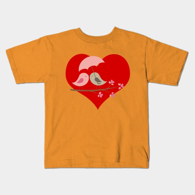 Bird Love Kids T-Shirt by ShubShank